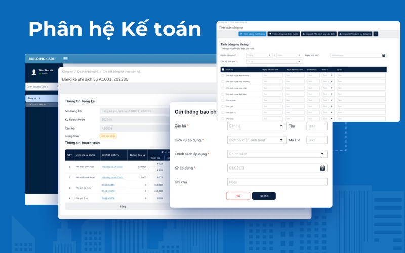 Phân hệ Kế toán tòa nhà chung cư