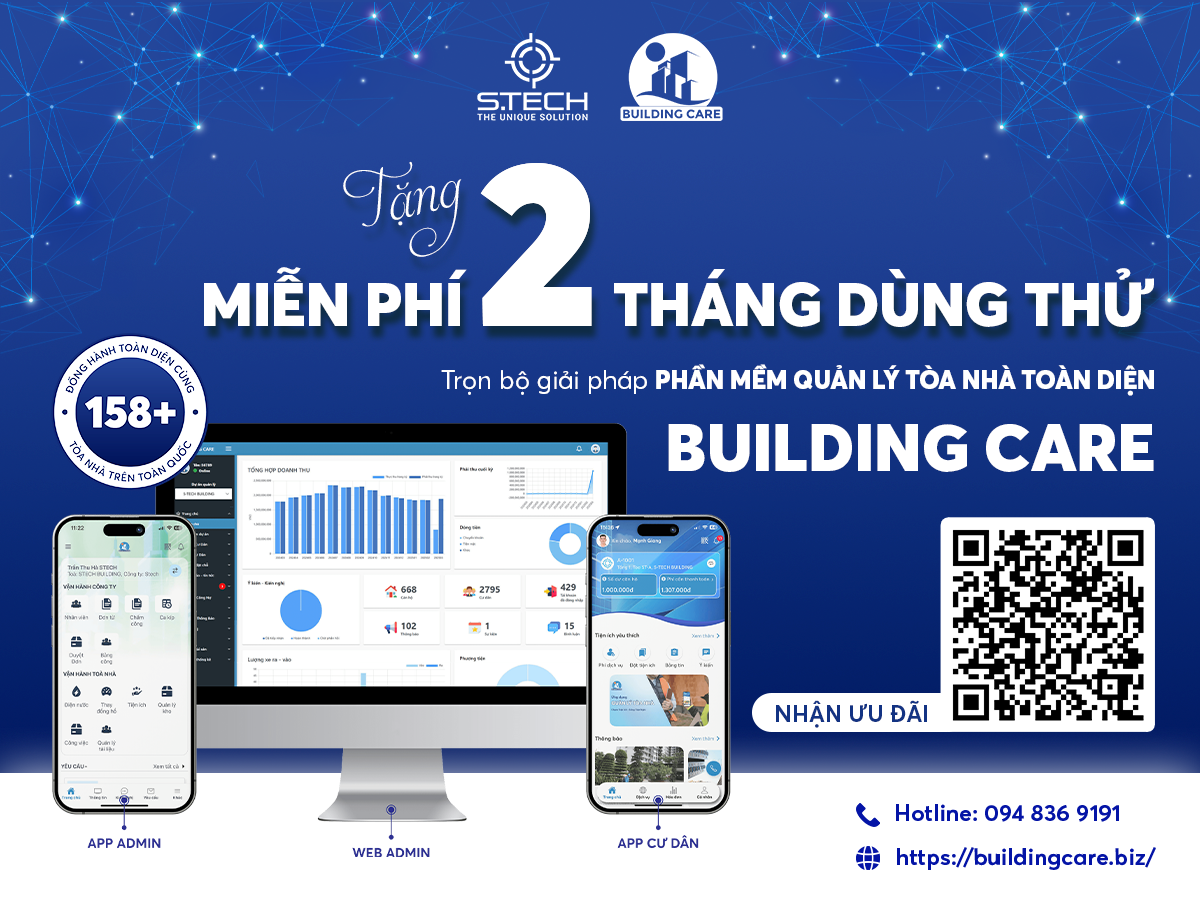 Miễn phí dùng thử phần mềm quản lý tòa nhà Building Care